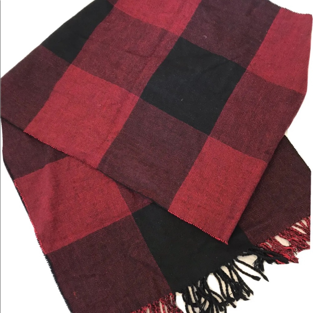 Hollister  Heck Print Rectangular Scarf Red/ Burgundy